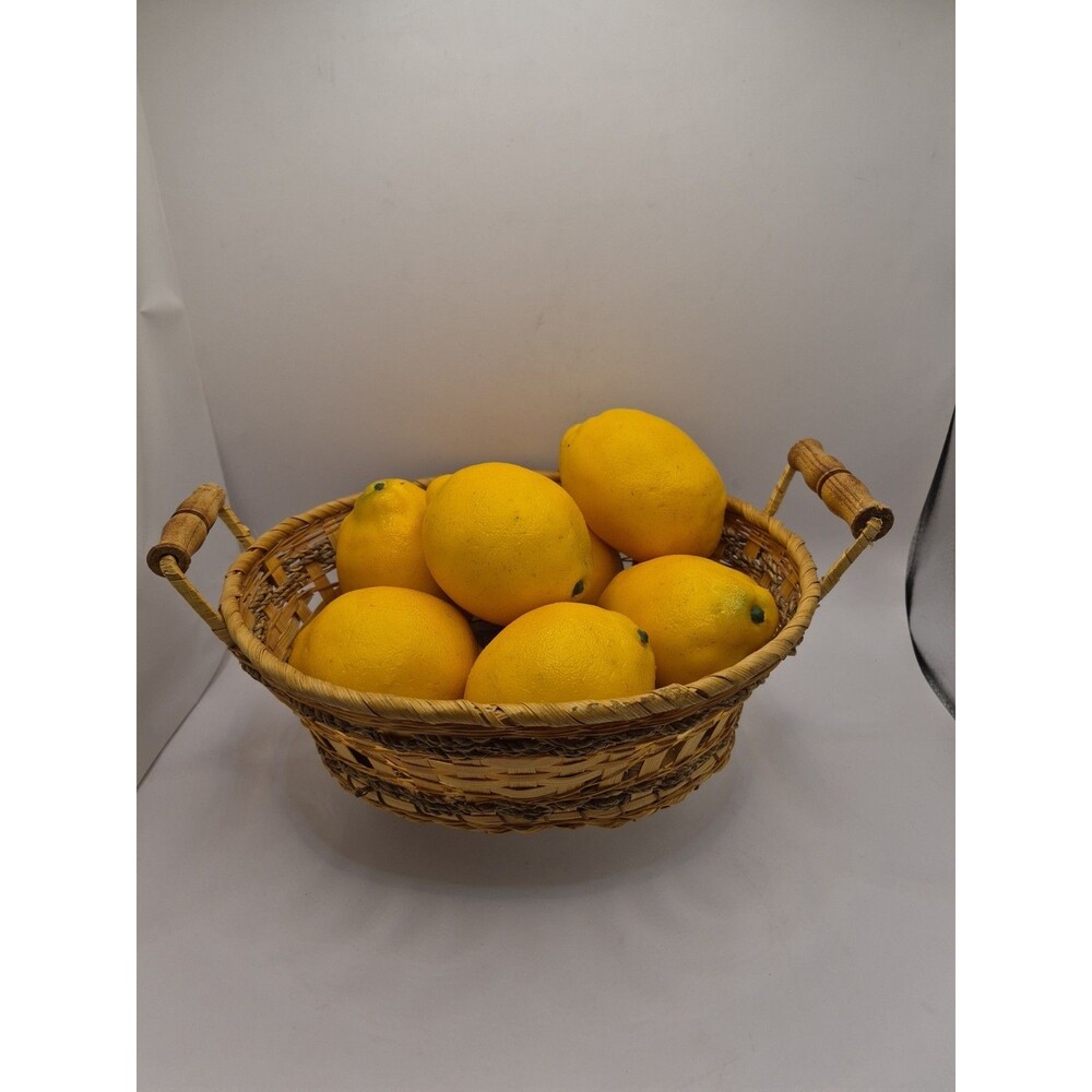 7 Faux Large Lemons Realistic Size Color Shape Prop Lemons 4"
